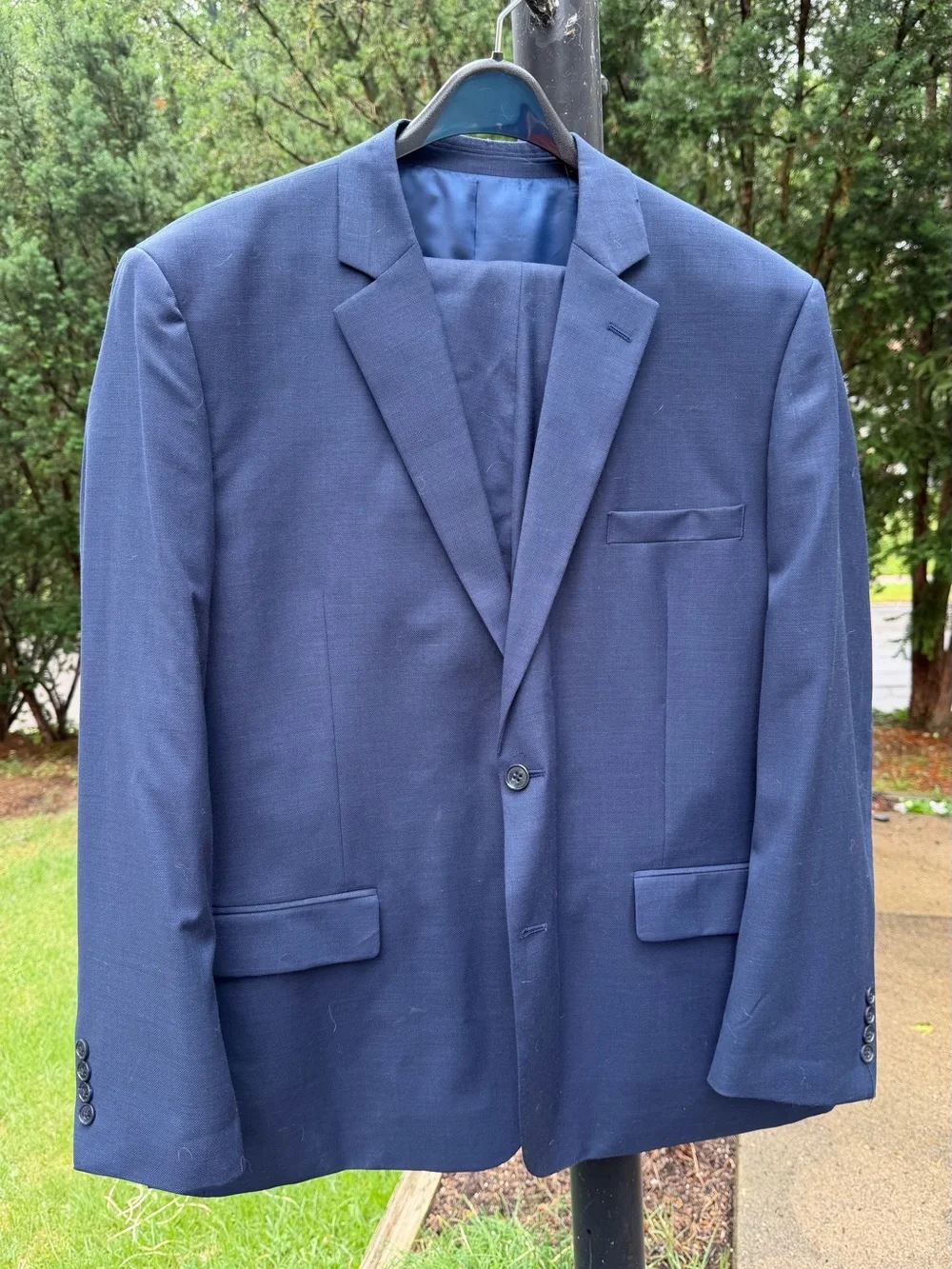 Jones New York Men's Dark Blue Single-Breasted Suit Jacket